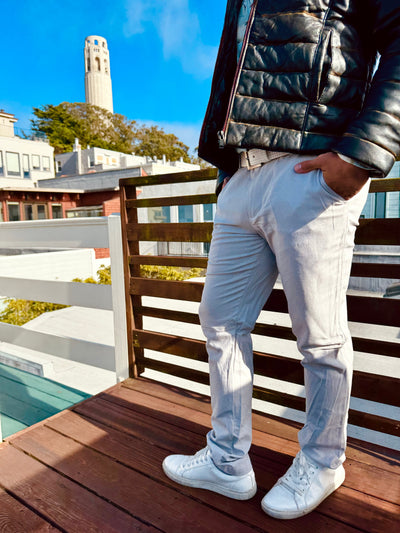 silver linen trouser