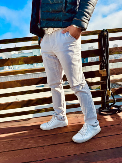 silver linen trouser