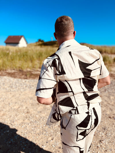 white tribal lounge pant