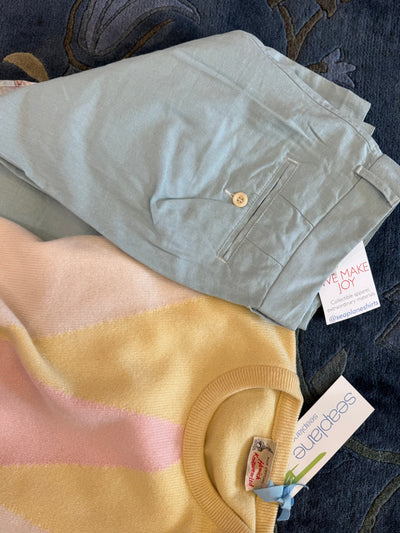 sage blue linen trouser