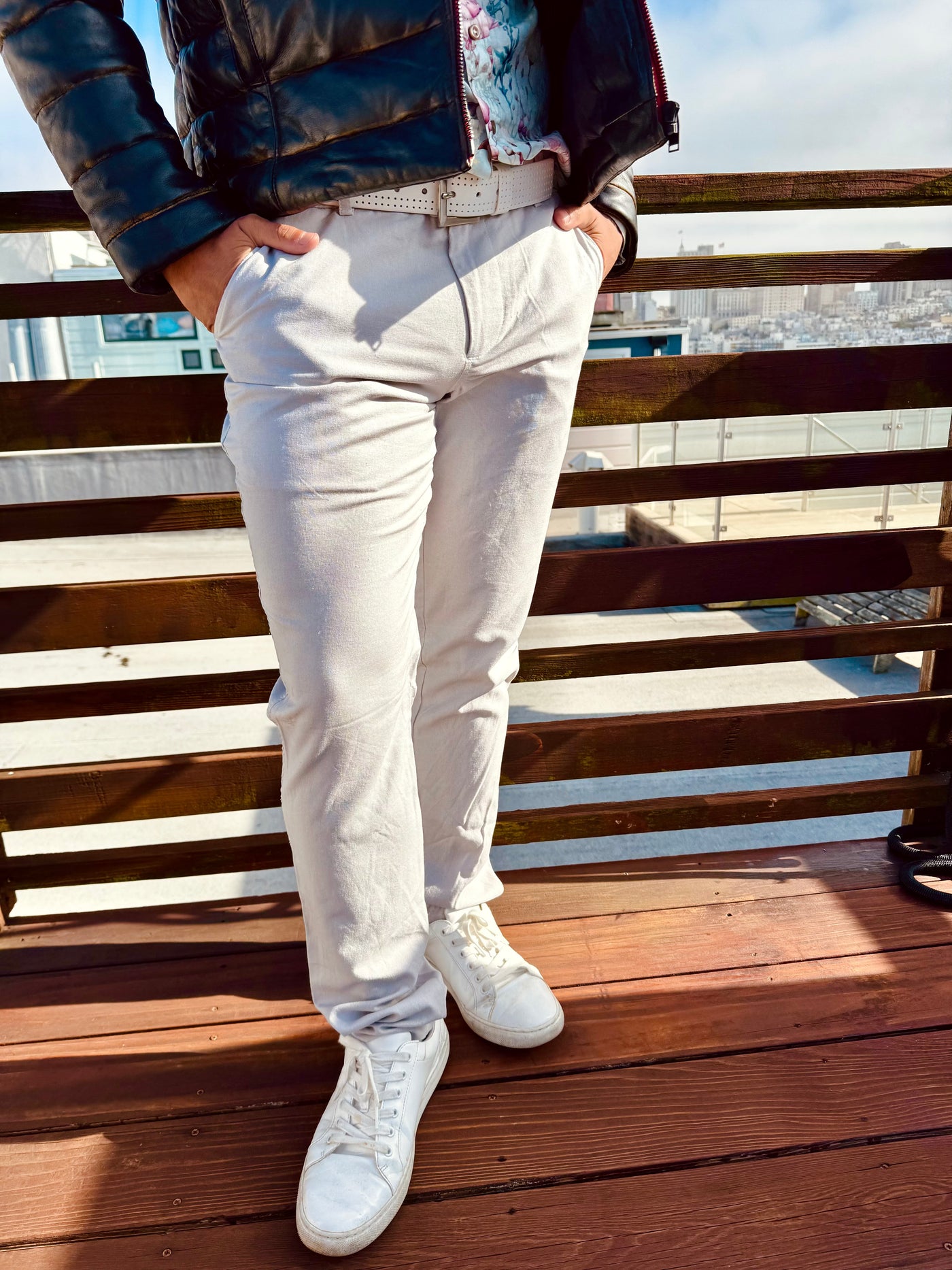 silver linen trouser