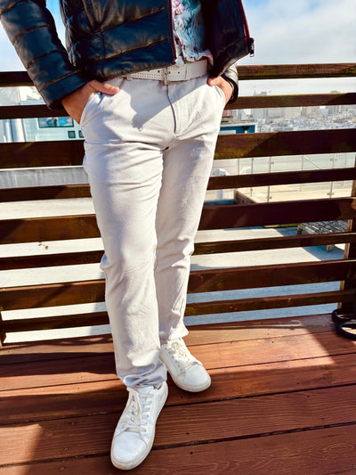 silver linen trouser