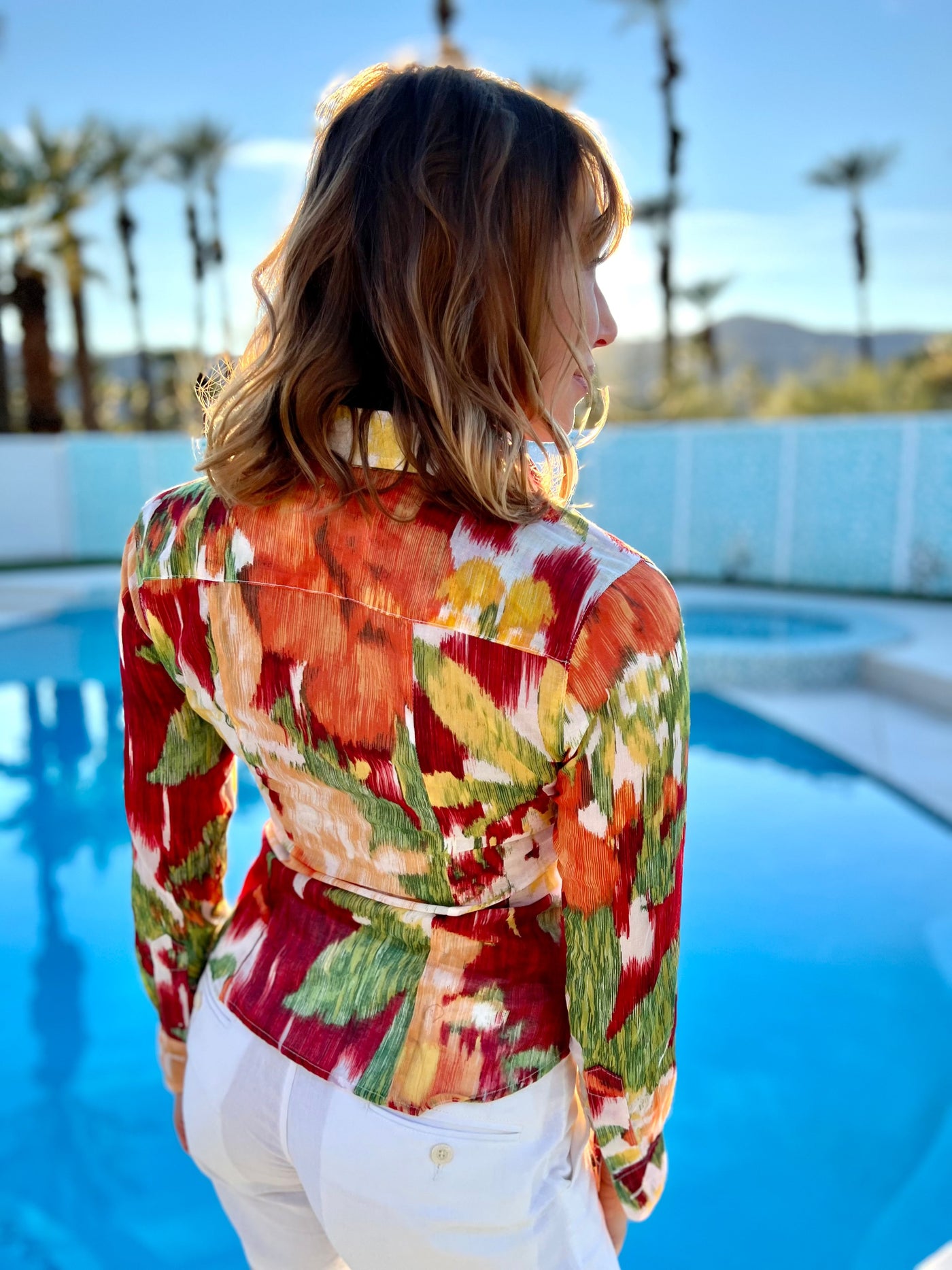 floral screen blouse LS