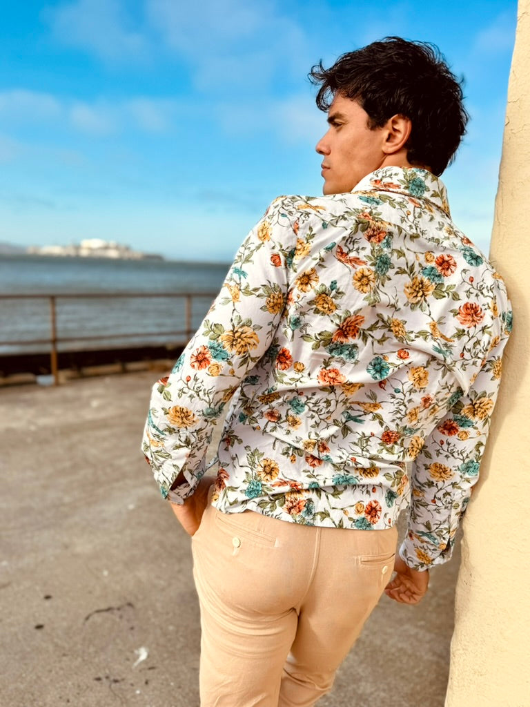 khaki linen trouser