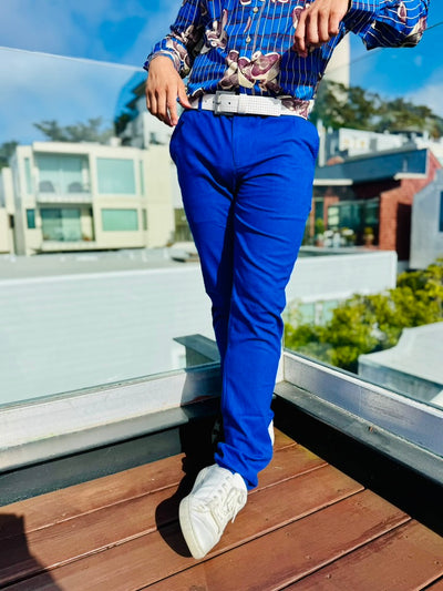 cobalt linen trouser