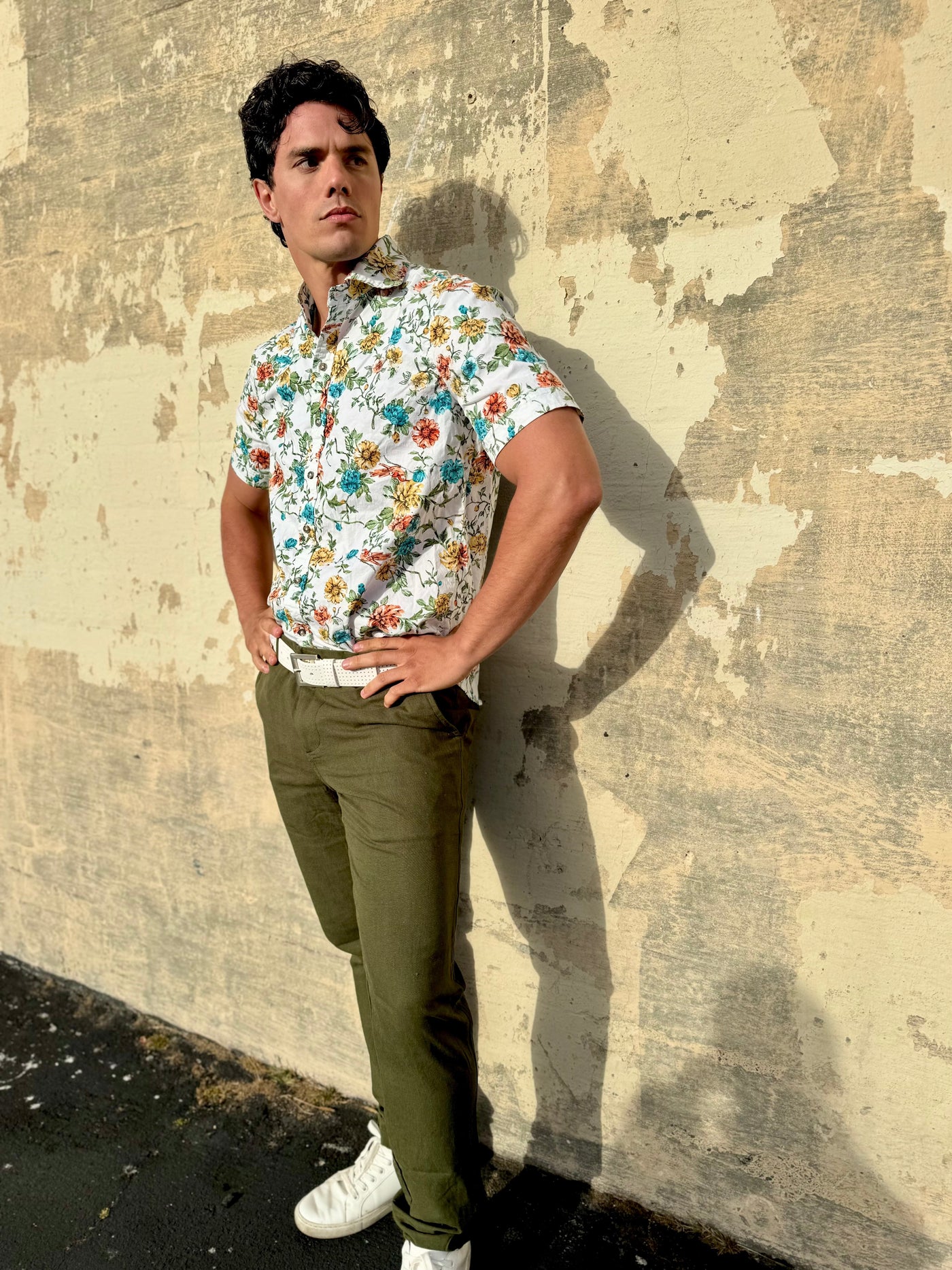 olive linen trouser