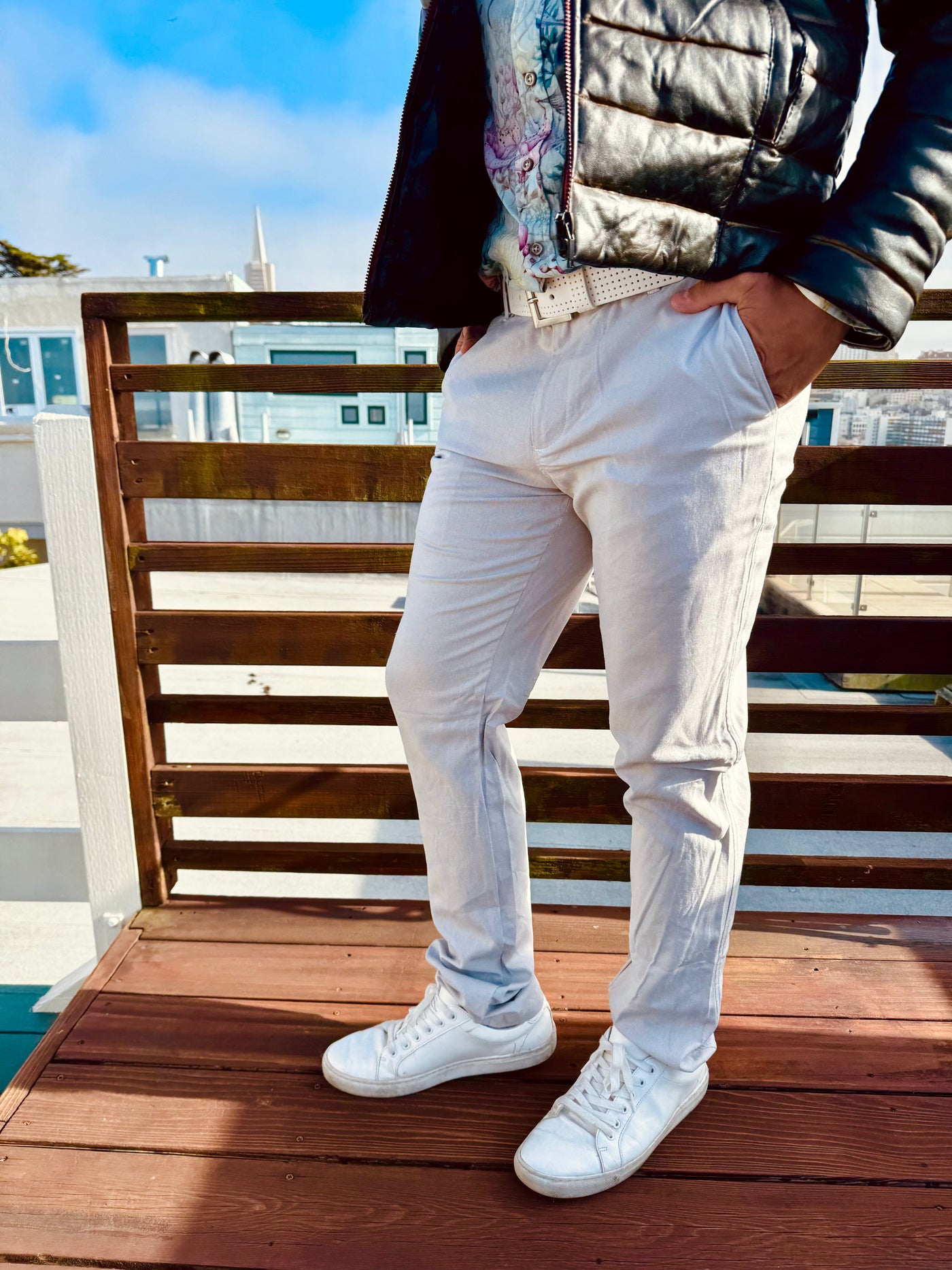 silver linen trouser