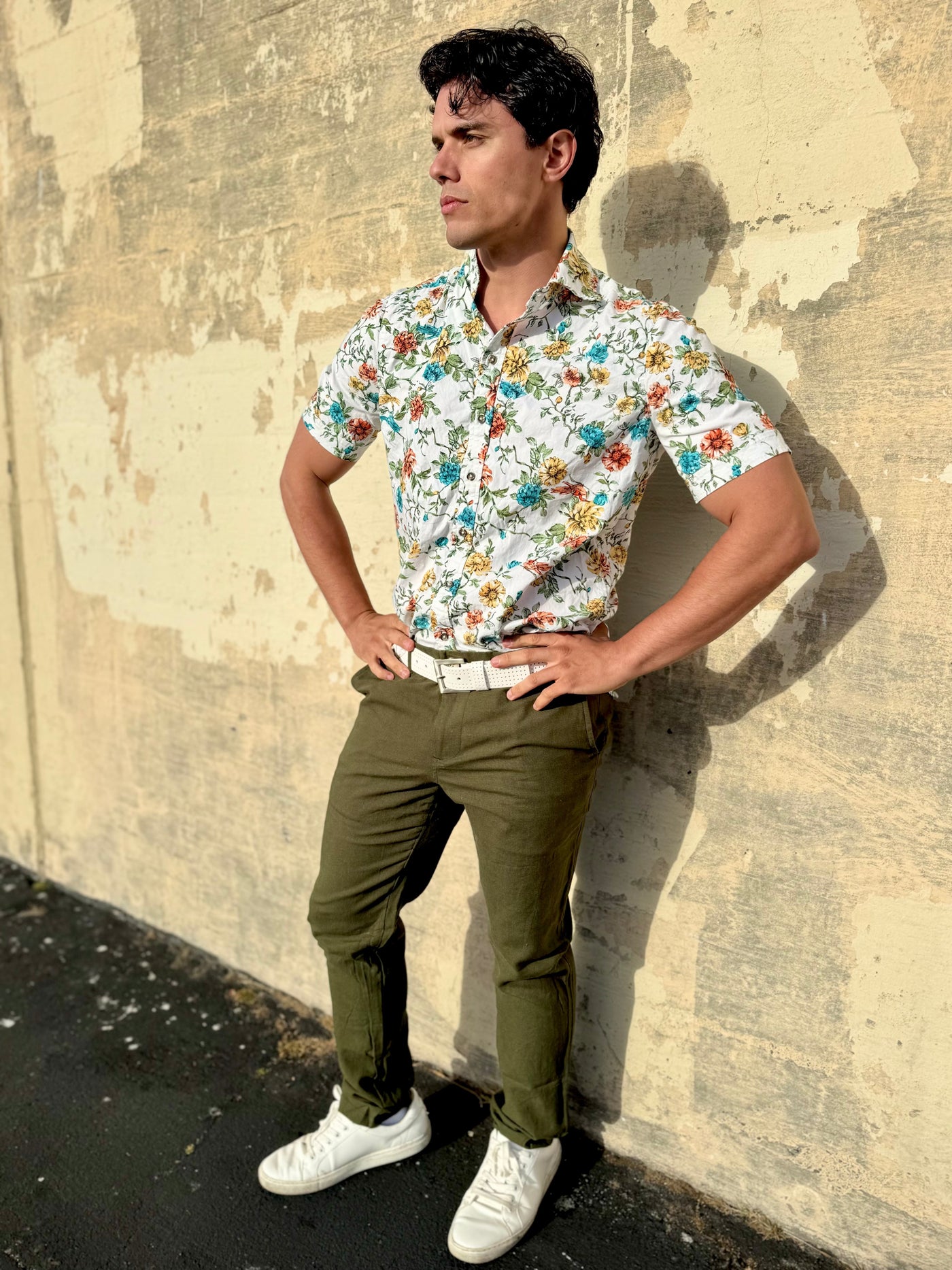olive linen trouser