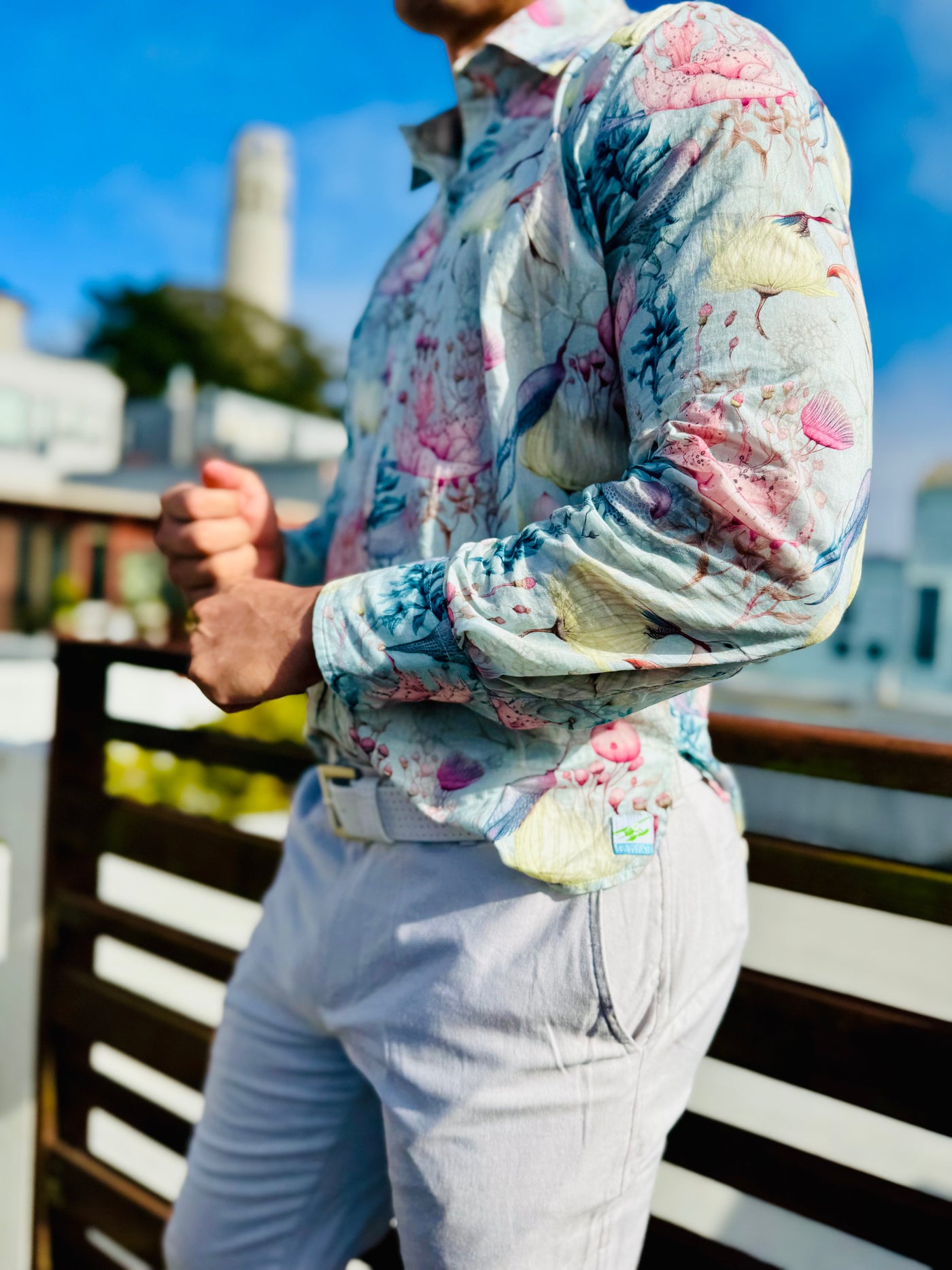 silver linen trouser