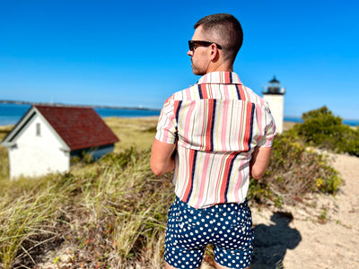 navy polka short