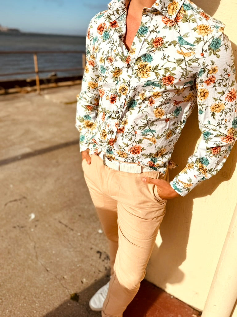 khaki linen trouser