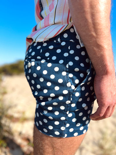 navy polka short