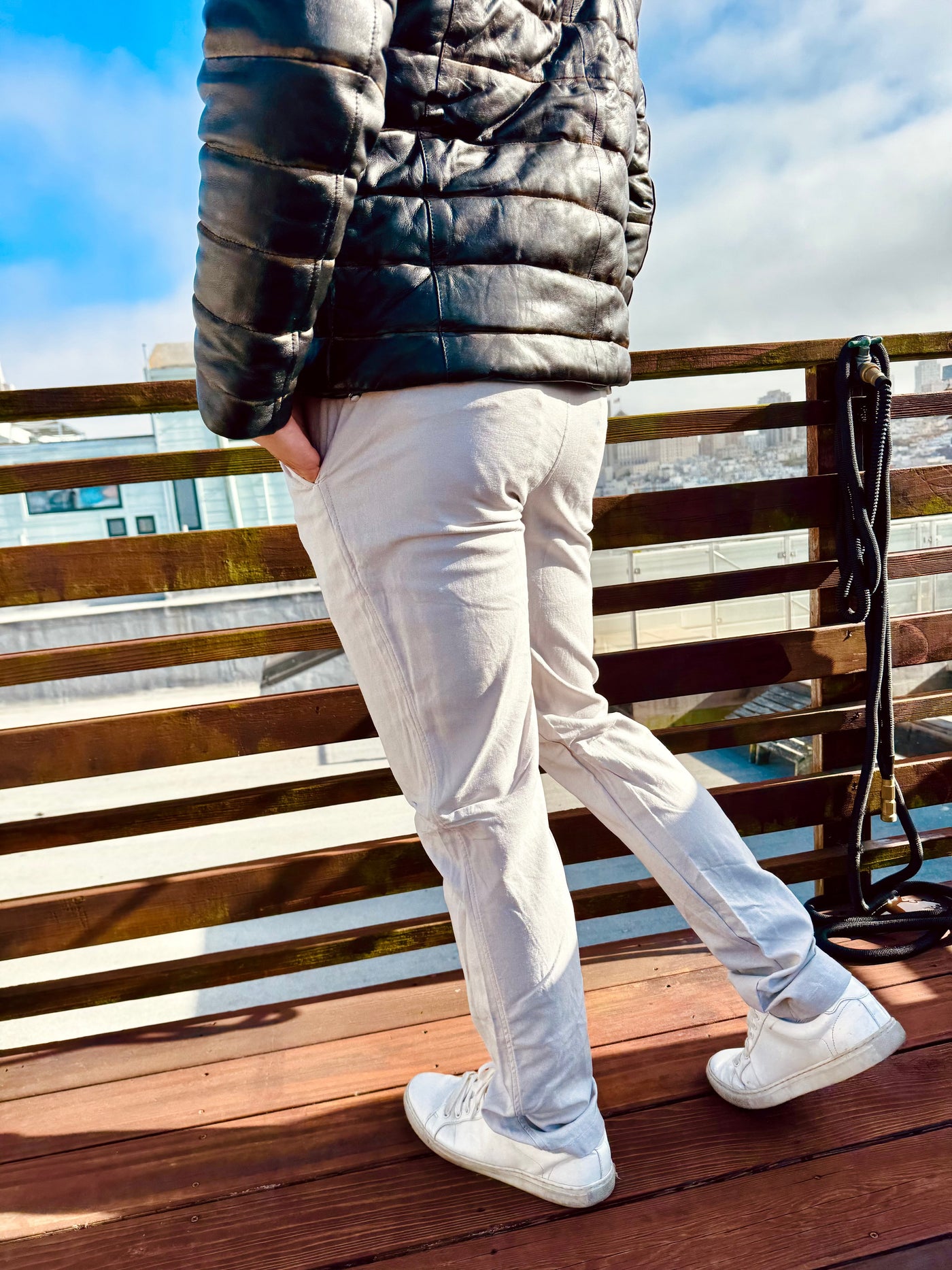 silver linen trouser