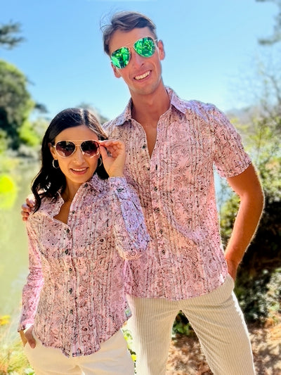 glittery pink blouse LS