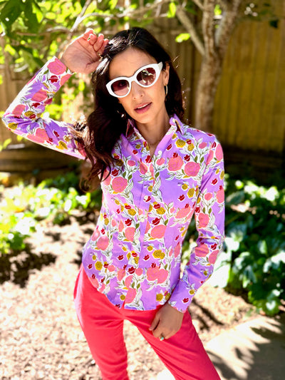 mary blair lilac blouse LS