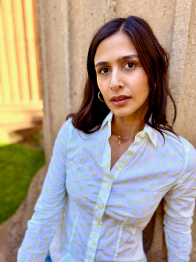 polka kermit blouse LS