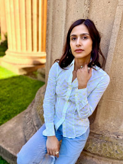 polka kermit blouse LS