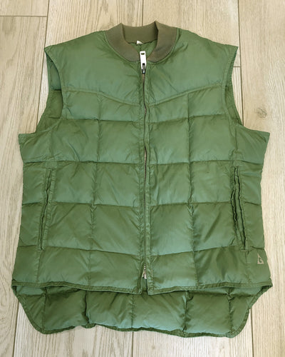 Vintage Gerry Box-Stitch Down Vest in Sage Green, size M