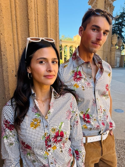 daisy picnic black blouse LS