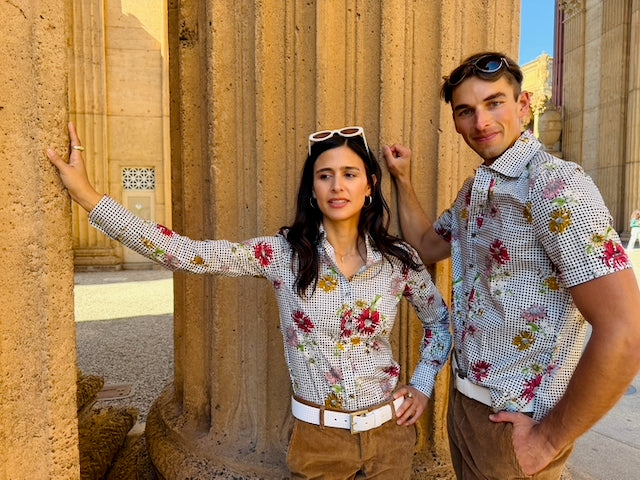 daisy picnic black blouse LS