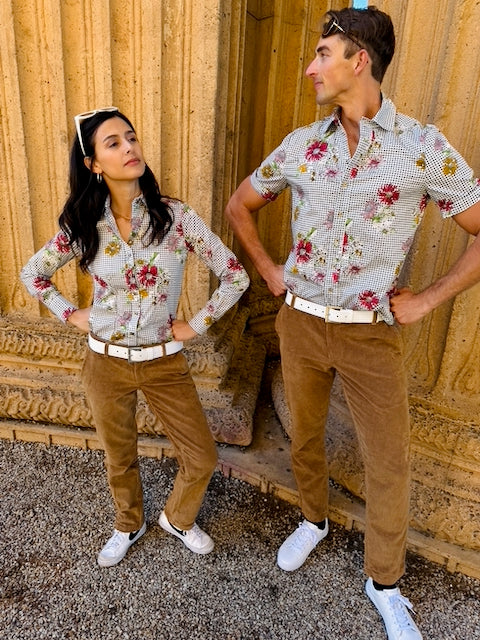 daisy picnic black blouse LS