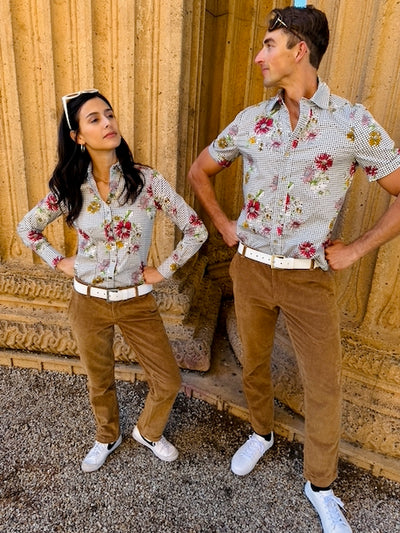 daisy picnic black blouse LS