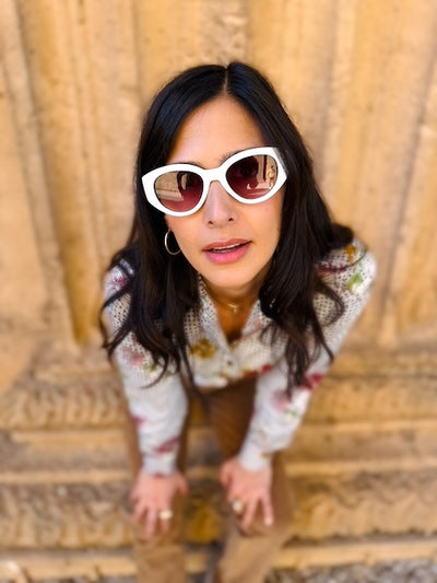 daisy picnic black blouse LS