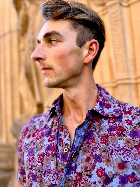 Floral Chambray SS Shirt – Seaplane Shirts Men's Tee