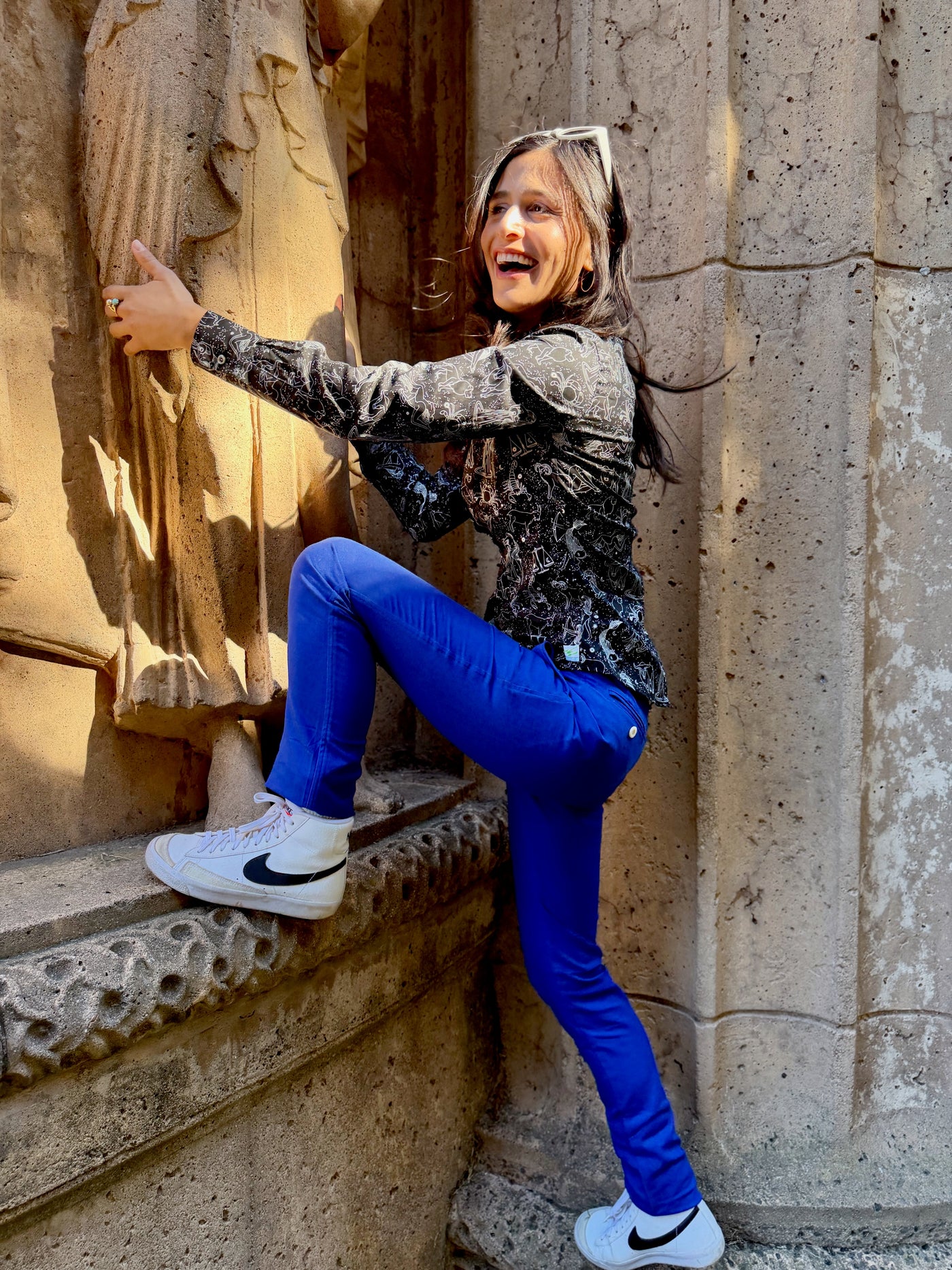 black zodiac blouse LS