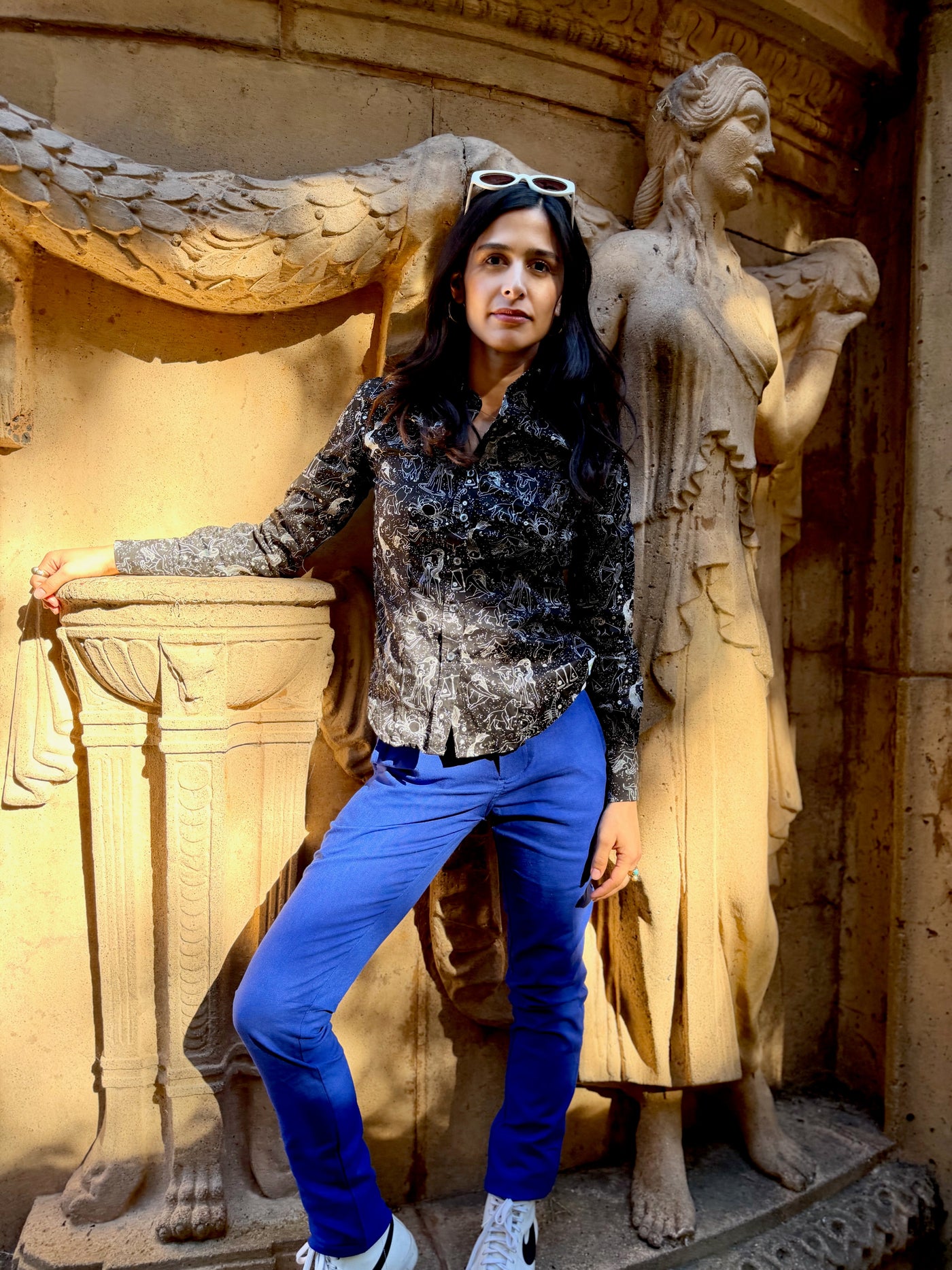 black zodiac blouse LS