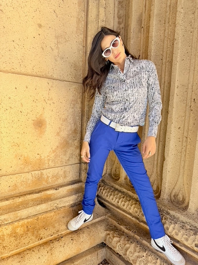 glittery gray blouse LS