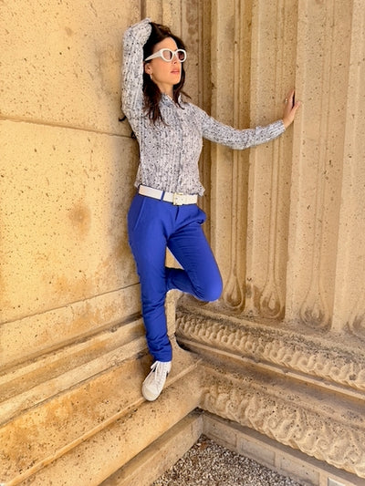 glittery gray blouse LS