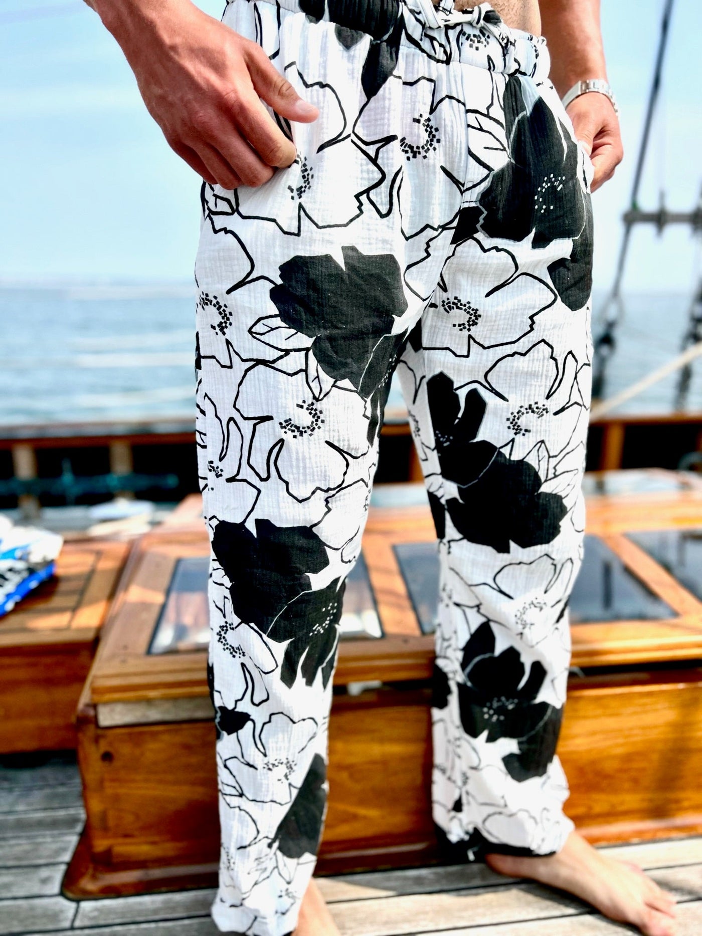 black blooms lounge pant