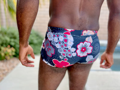 hibiscus charcoal swim trunk