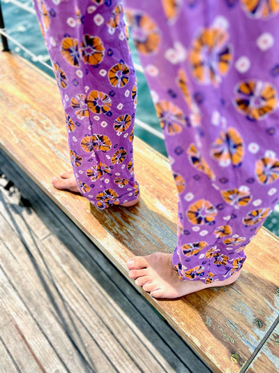 purple gingko batik lounge pant