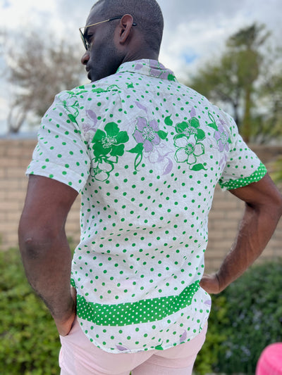 matched front floral green SS