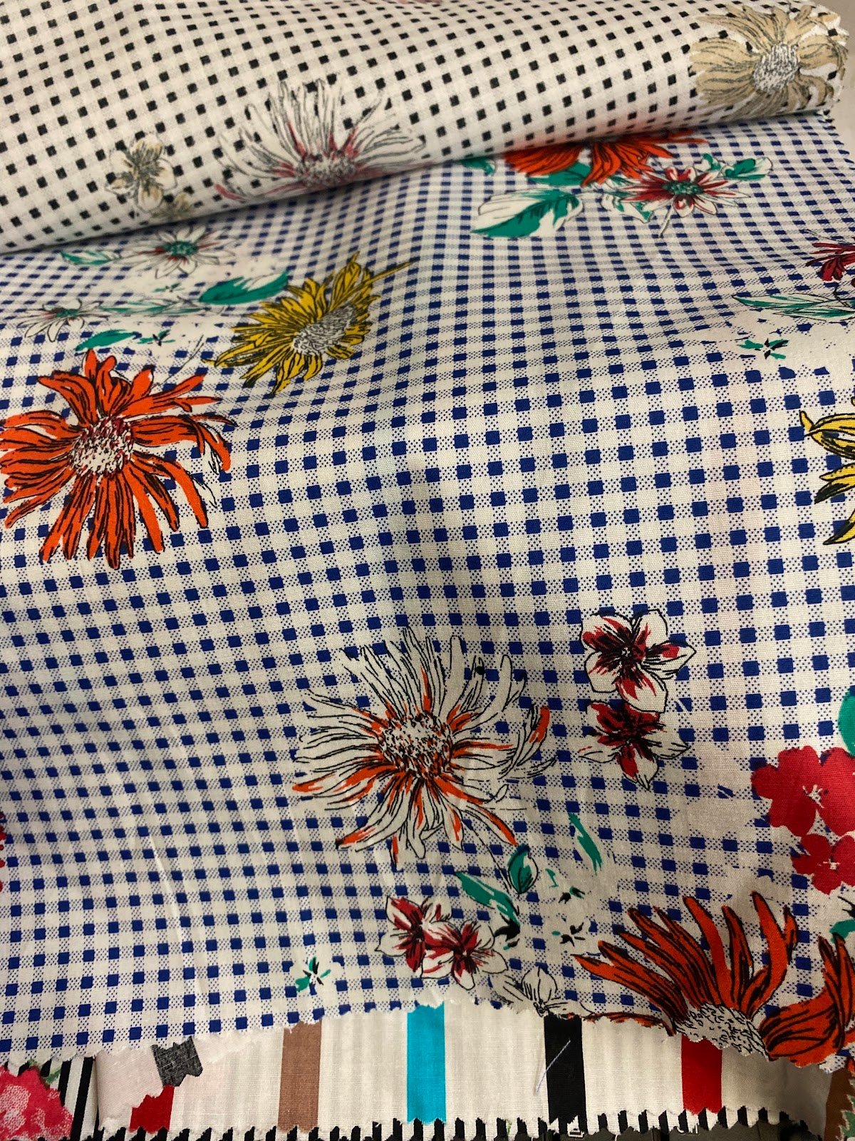 daisy picnic blue LS