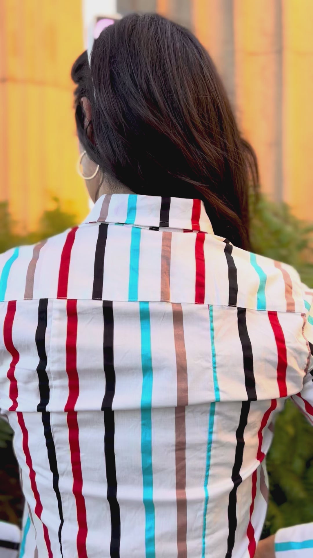 stripey bombardier blouse LS