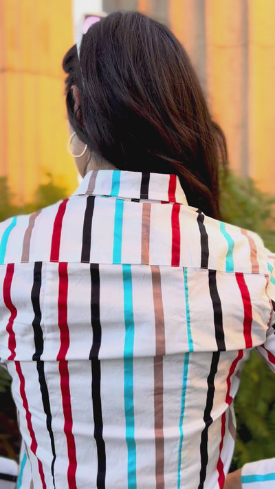 stripey bombardier blouse LS