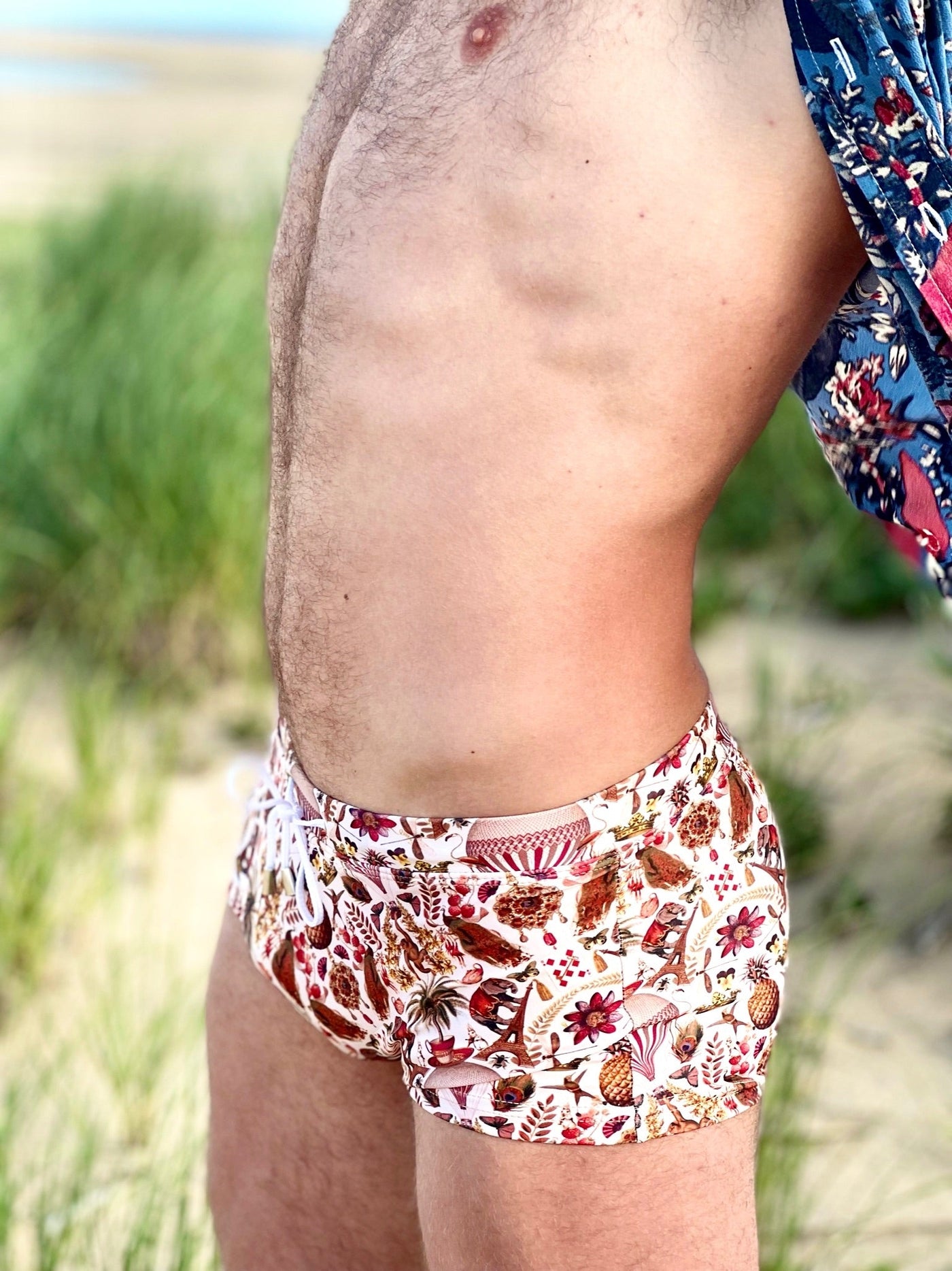 parisian pineapple swim trunk