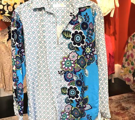 angel border aqua tunic