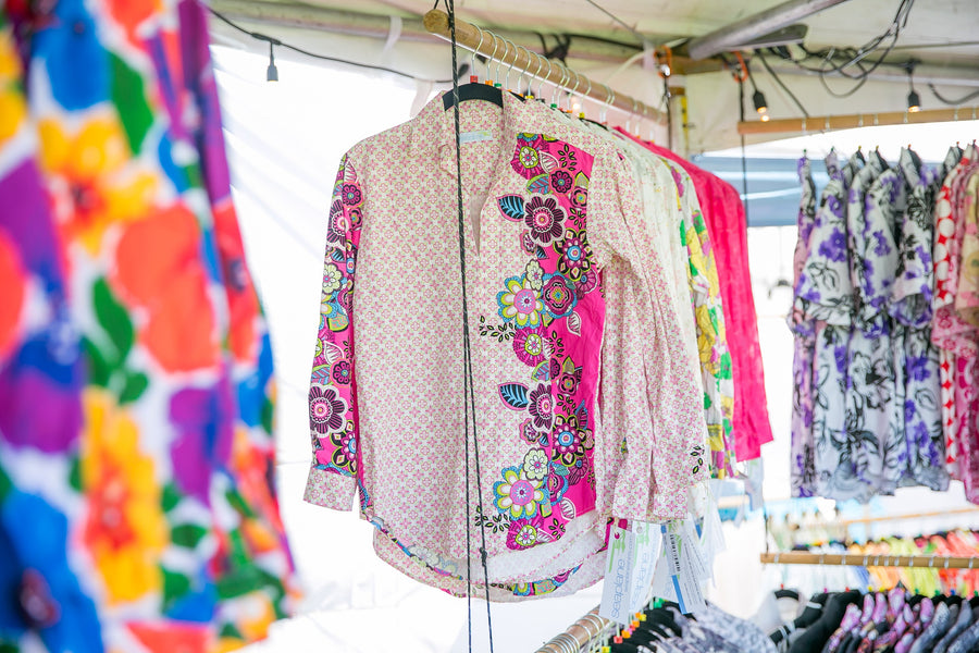 angel border hotpink tunic