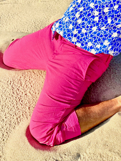 fuchsia linen trouser