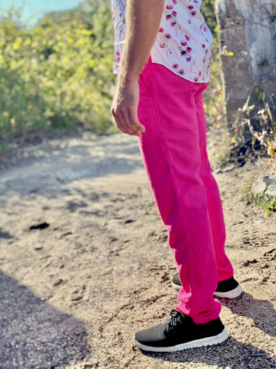 fuchsia linen trouser