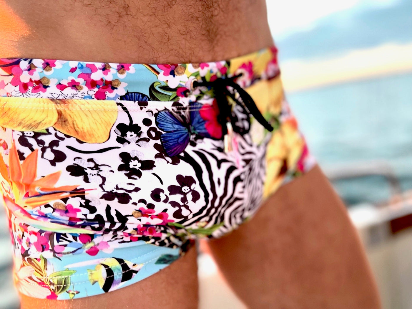 trippy fauna swim trunk