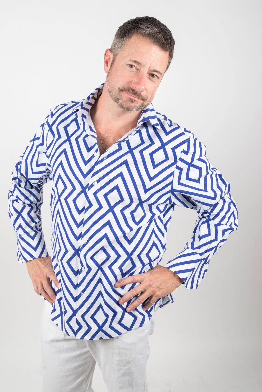 psychedelic diagonal linen SS