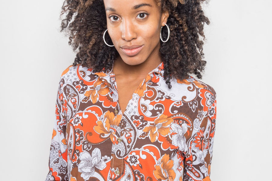 chocolate paisley LS