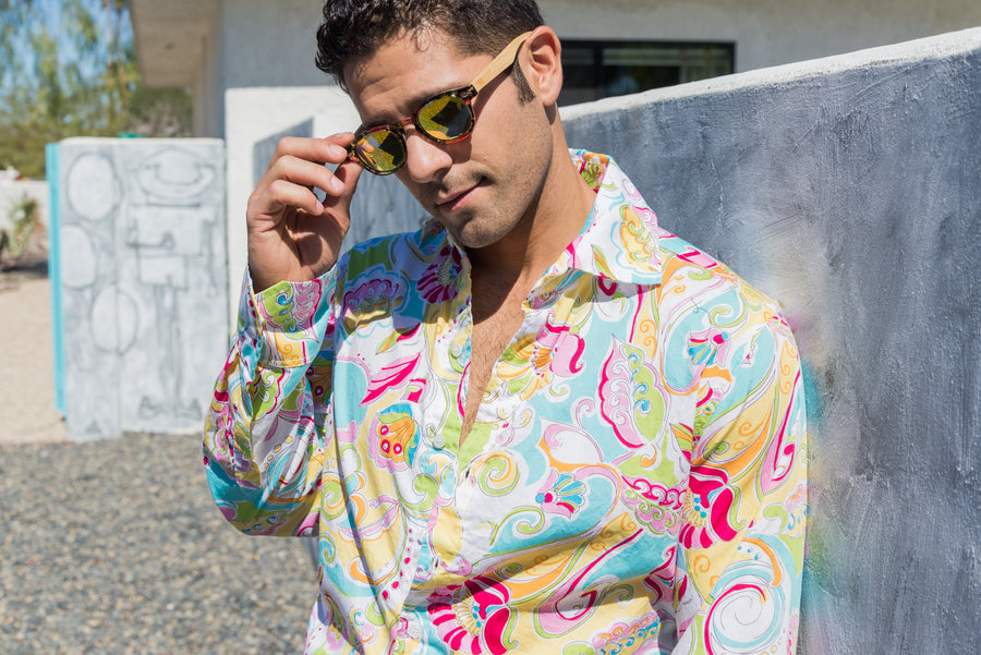 eccentric floral pink LS
