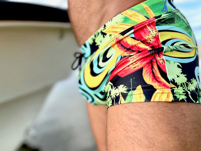 trippy flora swim trunk