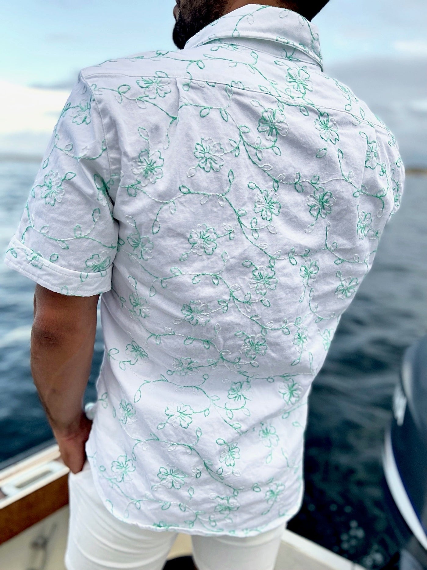 weighty green embroidered SS
